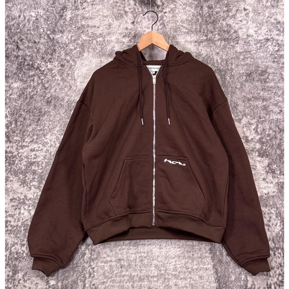 Heaven Can Wait Spike Hoodie Medium Mens / Unisex Brown Full Zip
